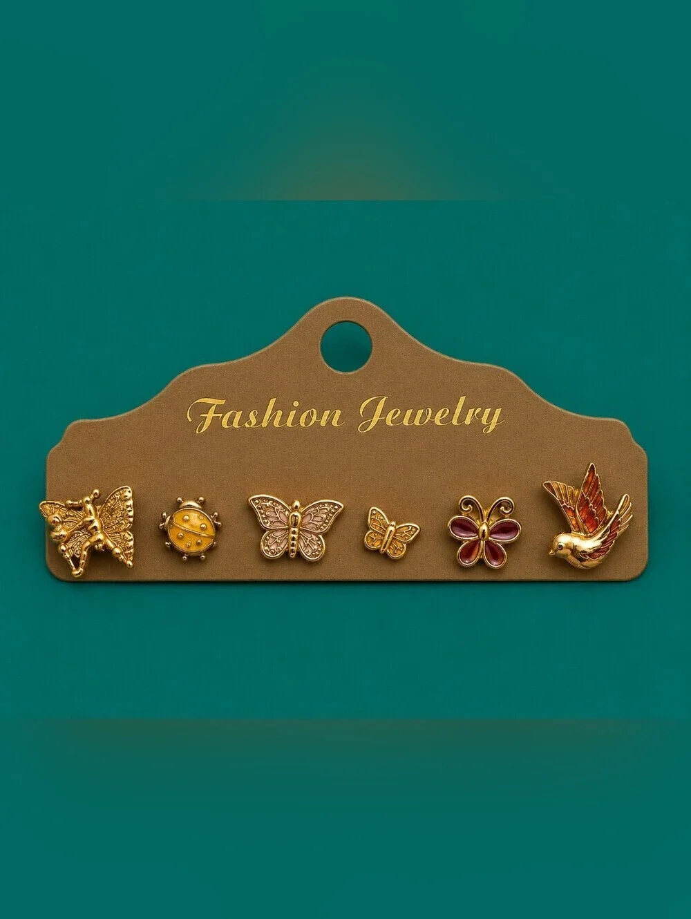 3/$30 Vintage Set of Six Fairycore Single Butterfly Ladybug Dove Earrings